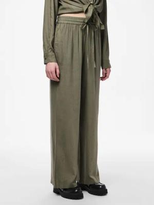 pieces Schlupfhose "PCPIA HW WIDE PANTS WVN NOOS", Sommerhose, mit Leinen