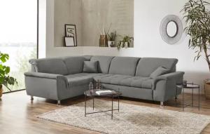 DOMO collection Ecksofa "Franzi, zeitlos und elegant, moderne Sitzheftung, L-Form", wahlweise mit Kopfteilverstellung (dann Breite: 275 cm)