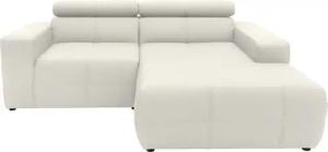 DOMO collection Ecksofa "Brandon, inkl. Kopfteilverstellung, B/T/H: 214/100/80 cm, L-Form", Mit Kopfteilverstellung, auch in Leder und Cord, L-Form