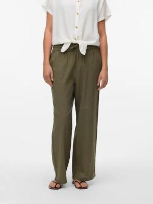 Vero Moda Schlupfhose "VMCAIA MW WIDE PANT WVN NOOS", Sommerhose, mit Leinen