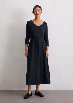 Langes Jersey-Kleid flared