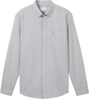 TOM TAILOR Herren Hemd mit Brusttasche, weiß, Gestreift, Gr. XXL