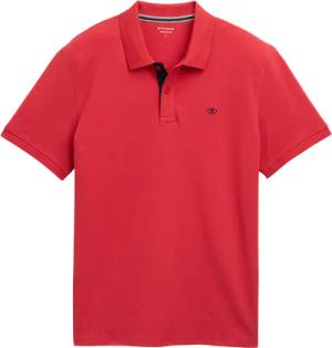 TOM TAILOR Herren Piqué Poloshirt aus Baumwolle, rot, Uni, Gr. XXL
