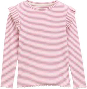 TOM TAILOR Mädchen Ripp Langarmshirt mit Streifenmuster, weiß, Gestreift, Gr. 92/98