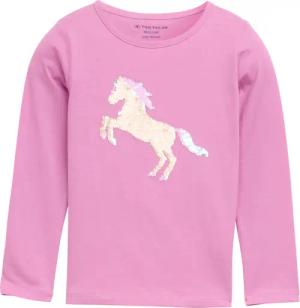 TOM TAILOR Mädchen Langarmshirt mit Wendepailletten, rosa, Uni, Gr. 92/98