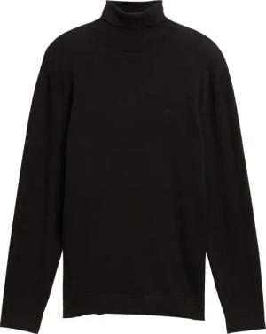 TOM TAILOR Herren Rollkragenpullover aus Baumwolle, schwarz, Uni, Gr. S