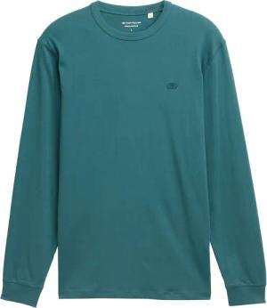 TOM TAILOR Herren Basic Langarmshirt aus Baumwolle, grün, Uni, Gr. XL