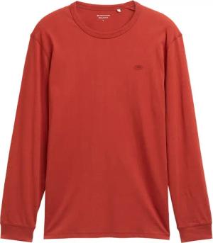 TOM TAILOR Herren Basic Langarmshirt aus Baumwolle, rot, Uni, Gr. M