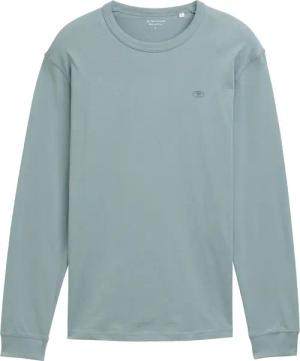 TOM TAILOR Herren Basic Langarmshirt aus Baumwolle, grün, Uni, Gr. XXXL