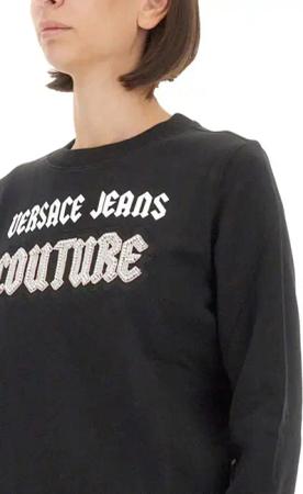 Versace Jeans Couture - Crew Neck Black Sweatshirt With Bold Logo - Größe XS - schwarz