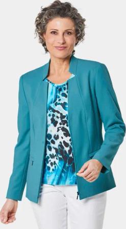 GOLDNER Jerseyblazer Blazer mit raffinierter Kragenlösung