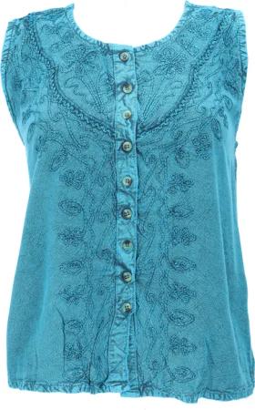 Guru-Shop T-Shirt Besticktes indisches Hippie Top,