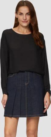 s.Oliver Langarmbluse Viskose-Bluse mit elastischem Saum