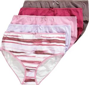 Ulla Popken Slip Midislips 5er-Pack Marmorstreifen/uni