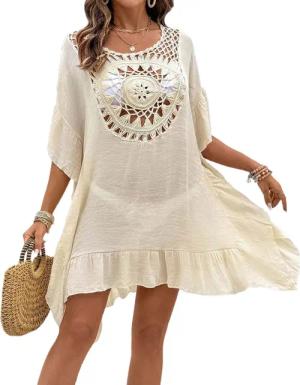 RWEUOQ Blusenkleid Damen Bikini Cover Up