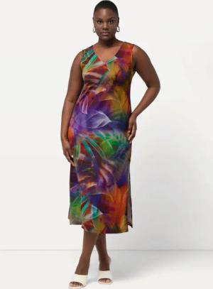 Ulla Popken Hemdblusenkleid Slinky-Piqué-Kleid A-Linie Hemdkragen