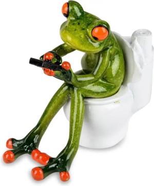 formano Dekofigur Frosch Toilette mit Handy