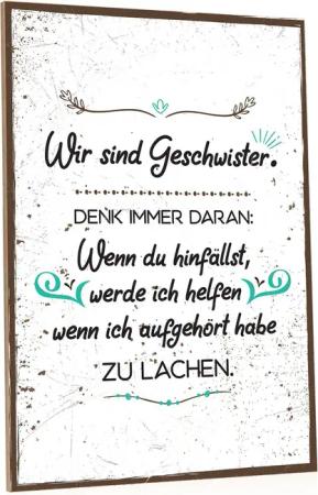 GRAVURZEILE Holzbild mit Spruch - Wir