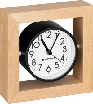 Navaris Tischuhr Analog Holz Tischuhr Quadrat