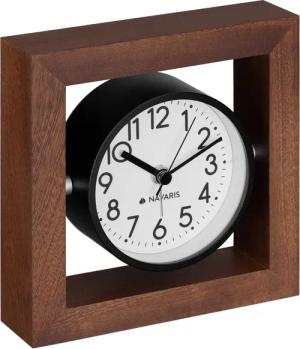 Navaris Tischuhr Analog Holz Tischuhr Quadrat