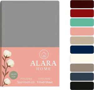 ALARA HOME Spannbettlaken 180x200 Baumwolle 100%