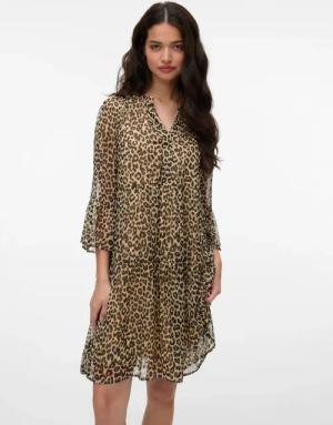 Vero Moda Tunikakleid "VMSMILLA 3/4 SHORT DRESS WVN GA", Sommerkleid