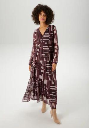 Aniston CASUAL Maxikleid, mit trendfarbigem, grafischen Muster - NEUE KOLLEKTION