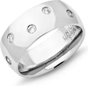 Unique Fingerring Exklusiver Unique Edelstahlring - Zirkonia - 8mm - R9100cz