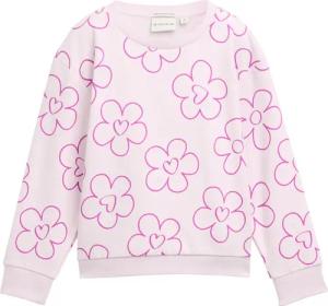 TOM TAILOR Mädchen Cropped Sweatshirt mit Allover-Print, rosa, Geblümt, Gr. 92/98