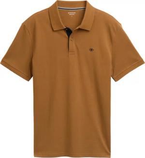 TOM TAILOR Herren Piqué Poloshirt aus Baumwolle, braun, Uni, Gr. M