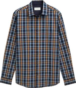 TOM TAILOR Herren Regular Fit Hemd mit Karo-Muster, blau, Kariert, Gr. M
