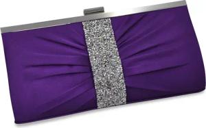 Steuer Abendtasche Lilafarbene Satin-Optik mit Strassbesatz