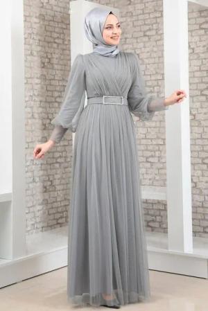 fashionshowcase Maxikleid Damen Kleid aus Tüll