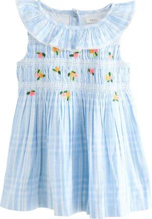 Next Sommerkleid Gesmoktes Kleid mit Kragen