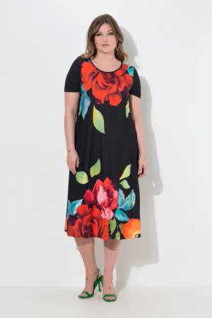MIAMODA Jerseykleid Kleid A-Linie Blumenmotiven