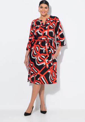 Ulla Popken Midikleid Kleid grafischer Druck