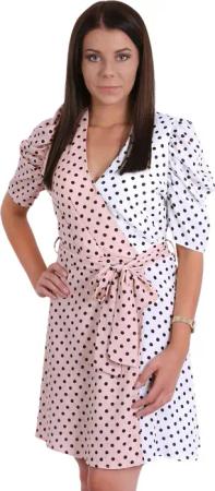 Sarcia.eu Minikleid Weiß-pinkes Minikleid Sommerkleid getupft