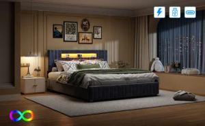 Gdood Polsterbett Doppelbett LED Stauraumbett (1-tlg.,