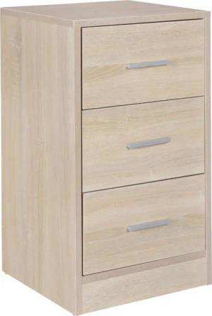 FINEBUY Nachtschrank SuVa7070_1 (Nachttisch mit 3