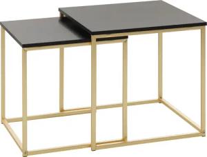 FINEBUY Satztisch SuVa13972_1 (Schwarz / Gold,