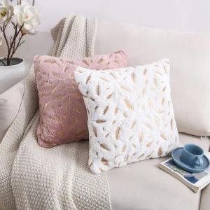 BYSURE Kissenbezüge, (2 Stück), Kuschelkissen golden