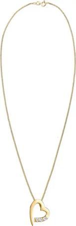 Elli Halsketten - Halskette Herz Diamanten (0.04 ct.) 585er Gelbgold - Gr. unisize - in Gold - für Damen