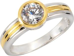 CELESTA Fingerring 925 Sterling Silber zweifarbig