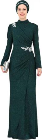 fashionshowcase Maxikleid Damen Abendkleid im Abaya-Stil