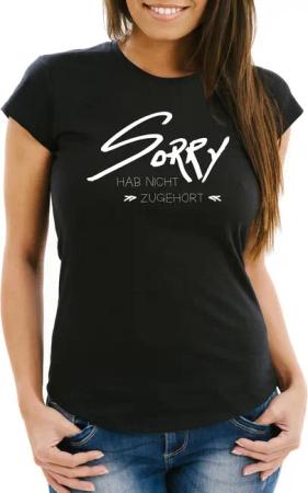 MoonWorks Print-Shirt Damen T-Shirt Sorry hab
