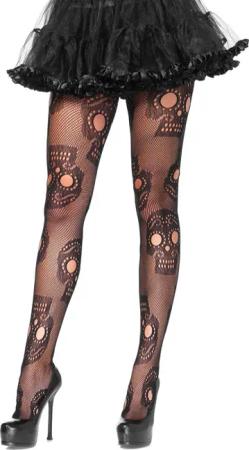 Leg Avenue Feinstrumpfhose Netzstrumpfhose mit Totenkopf