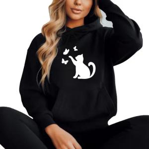 Banco Kapuzenpullover Damen Katze Cat Liebhaber
