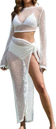 RWEUOQ Strandkleid Damen-Badeanzüge Strand-Badeanzug Bikini-Vertuschung gehäkelt