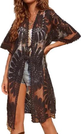 RWEUOQ Strandkleid Kimono Sommerkleid Damen Boho