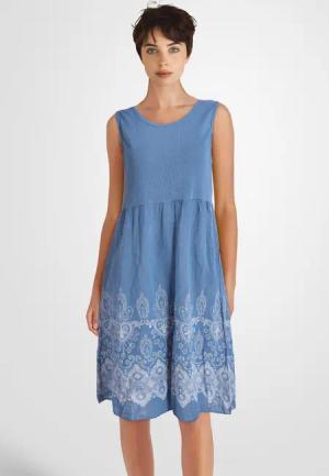 PEKIVESSA Sommerkleid Ärmelloses Trägerkleid aus Rippstrick